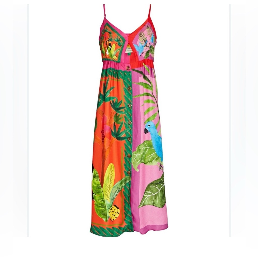 FARM Rio Double Scarves Midi Dress - Size XS